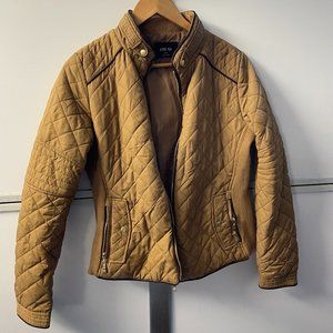 Waffle Pattern Jacket. Caramel Brown color. Size Large